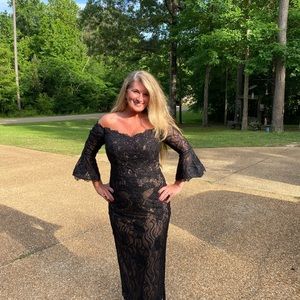 Jovani Black Lace 3/4 length dress worn once.